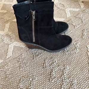 Stylish Black Suede Ankle Boots